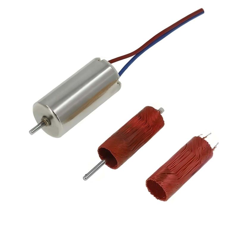Motor de alta velocidade de borracha DC 8mm 0.3mNm 8620rpm 2.4V Operação estável